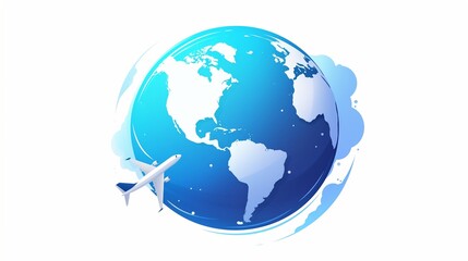 Fototapeta premium 旅客機が飛んでいる地球儀4