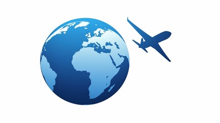 Fototapeta premium 旅客機が飛んでいる地球儀3