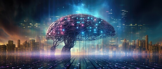 Mindful Integration: Human Brain Merging with Digital Interface in Binary Code Visualization