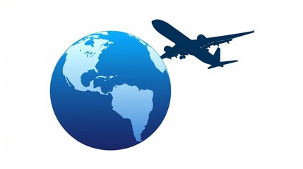 Fototapeta premium 旅客機が飛んでいる地球儀5