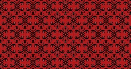 seamless pattern with red flowers