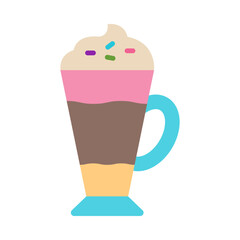 Latte Macchiato Flat Icon Design