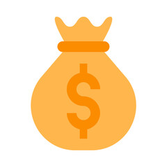 Money Bag Flat Icon Design
