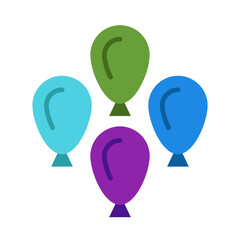 Balloons Flat Icon Design