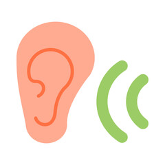 Listening Flat Icon Design