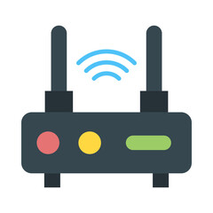 Wifi Router Flat Icon Design