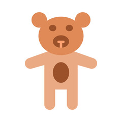 Teddy Bear Flat Icon Design