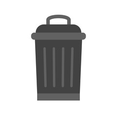 Trash Bin Flat Icon Design