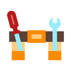 Tool Belt Flat Icon Design