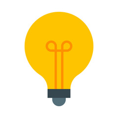 Light Bulb Flat Icon Design