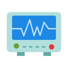 Electrocardiogram Flat Icon Design