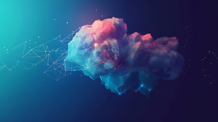 Abstract Cloud Network in Vibrant Hues
