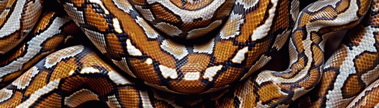 Exotic Reticulated Python Print Seamless Repeating Pattern for Textiles and Backgrounds