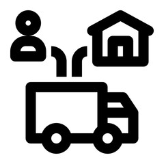 outbound logistics, logistics, supply chain, distribution, shipping, delivery, transportation outline icon