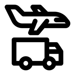 transportation, airplane, truck, plane, vehicles, logistics, delivery outline icon