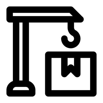 recommend clip art: crane, hook, lifting, logistics, machinery, equipment, load outline icon