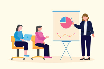 Skill and Training concept. Colored flat vector illustration isolated.