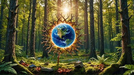 Obraz premium Earth in the Forest.