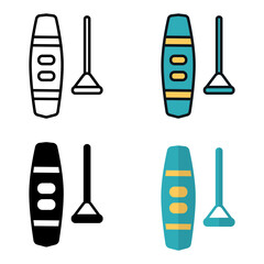 Wakeboard icon represents the board used in the sport of wakeboarding for riding on water while being towed.