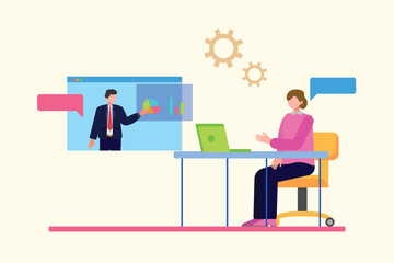 Skill and Training concept. Colored flat vector illustration isolated.