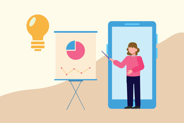 Skill and Training concept. Colored flat vector illustration isolated.