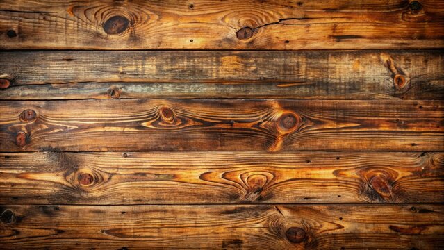 Rustic, worn, and distressed old wooden background with a rough-hewn texture, showcasing a warm, earthy tone with visible knots and cracks.