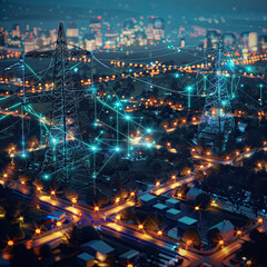 Obraz premium city skyline at night