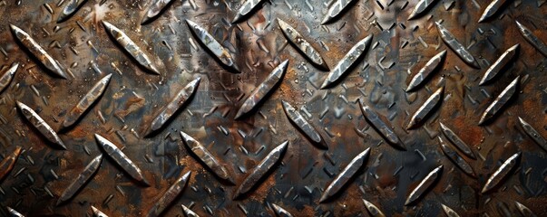 Rusty Diamond Plate Metal Texture Background