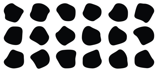 Fototapeta premium Modern liquid irregular blob shape. Organic amoeba blob shape abstract black vector illustration. abstract elements graphic flat style design fluid vector illustration set.