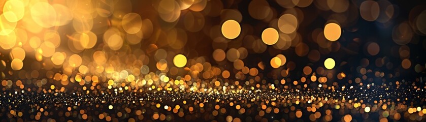 Obraz premium Golden Glitter Bokeh Lights Abstract Background