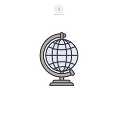 Globe Icon symbol vector illustration isolated on white background