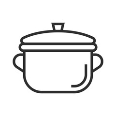 Cooking pan outline icons, editable stroke isolated on white background flat vector illustration