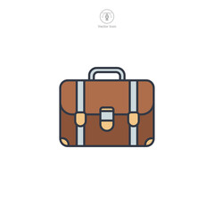 Briefcase Icon symbol vector illustration isolated on white background