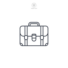 Briefcase Icon symbol vector illustration isolated on white background