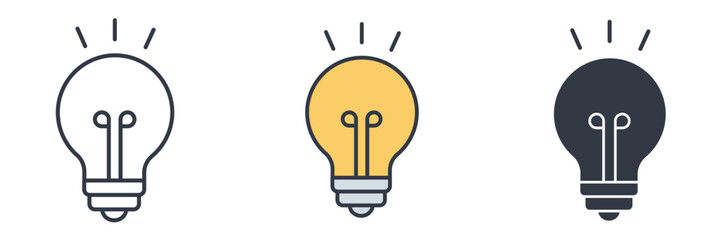 Light Bulb Icon symbol vector illustration isolated on white background