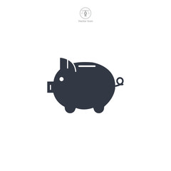 Piggy Bank Icon symbol vector illustration isolated on white background