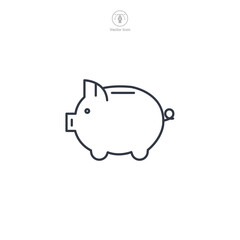 Piggy Bank Icon symbol vector illustration isolated on white background
