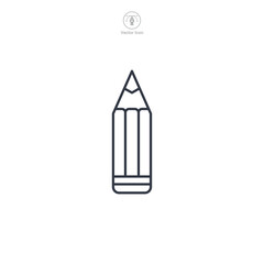 Pencil Icon symbol vector illustration isolated on white background