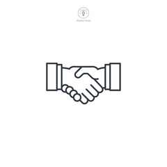 Handshake Icon symbol vector illustration isolated on white background