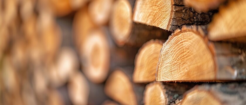 Pile of Cut Logs Arranged in an Interesing Pattern and Texture