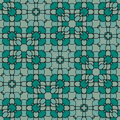Green floral tessellation with intertwining shapes