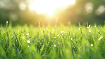 Obraz premium Serene Grassy Field Bathed in Sunlight
