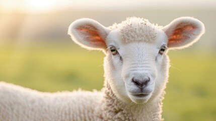 Obraz premium Adorable Young Lamb Captivates Viewer's Attention