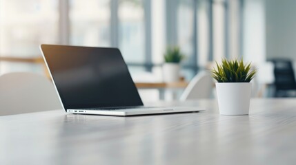 Fototapeta premium Modern Minimalist Workspace with Natural Elements
