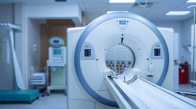 Technology from the PET/CT Scan machine. Diagnose and evaluate cancer treatment methods correctly and in accordance with the stage of the disease. Generative AI illustration 