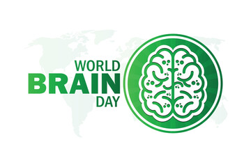 World Brain Day. Holiday concept. Template for background, banner, card, poster with text inscription. Vector illustration.
