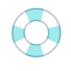 Doodle float tube or swimming pool tube cute safety summer beach holiday illustration that can be used for social media, sticker, wallpaper, e.t.c with white blue  colors