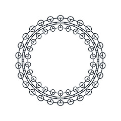 Ornamental pattern design circle frame. Ornamental Circular Knot Pattern. Border pattern design