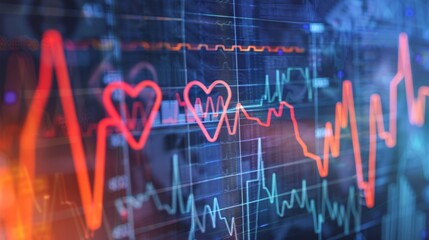 Fototapeta premium Chalk drawing style illustration of medical symbols on stock market graph