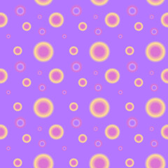 Seamless pattern y2k aura. Blurred heart, butterfly and stars with aura in trendy style y2k on purple background.